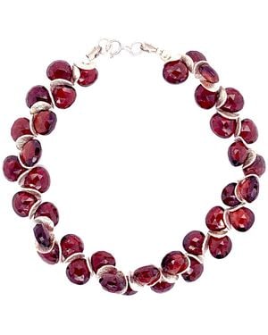 Lori Kaplan Design Garnet Sterling Signature Bracelet - Red