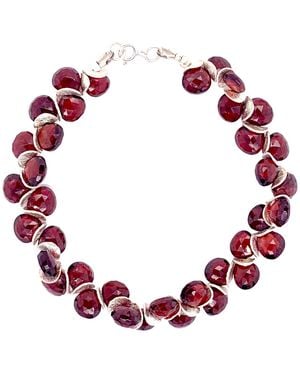 Lori Kaplan Design Garnet Sterling Signature Bracelet - Red