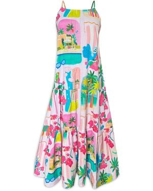 Pick Happy Maxi Cotton Dress Palm Beach Limited Edition - Blue