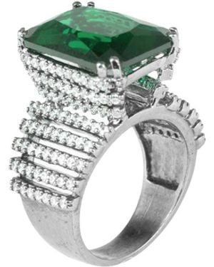 Meraki by Rashmi Bajaj Noir Prism Crystal Ring - Green