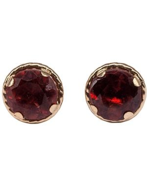 Lily Flo Jewellery Garnet Stud Earrings - Metallic