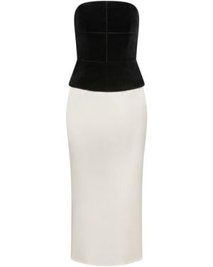 Marieta Yan Dahlia Velvet & Satin Dress - Black