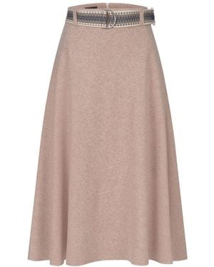 Marianna Déri Midi Skirt With Belt - Brown
