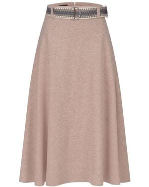 Marianna Déri Midi Skirt With Belt - Brown