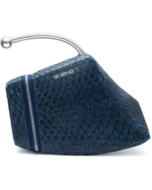 RIVERPEACE.CO Lophius Fish Leather Clutch Bag - Blue