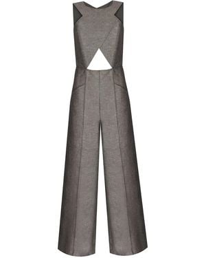 Mirimalist Aura Linen Jumpsuit - Grey
