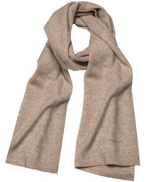 Bel Cashmere Neutrals Big Knitted Cashmere Scarf Jaspe - Natural