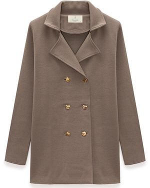 Peraluna Neutrals Jisha Knit Blazer Jacket - Natural