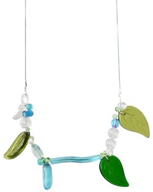 Laura Daili Emerald Leaf Glass Pendant - Green