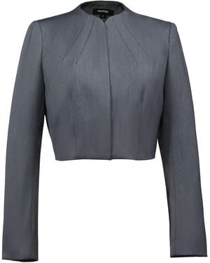 Smart and Joy Crop Bolero Minimalist Blazer - Blue