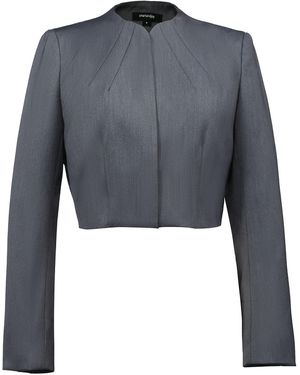 Smart and Joy Crop Bolero Minimalist Blazer - Blue
