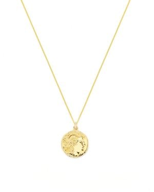 Seven Saints Alexander The Great Bust Antique Coin Necklace, Over Sterling - Metallic