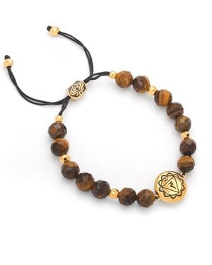 Seven Saints Solar Plexus Chakra Tiger's Eye Energy Protection And Psychic Power Bracelet - Metallic