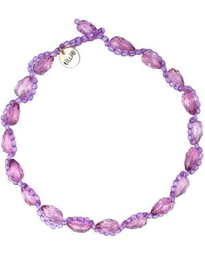 Tillie Beads Faceted Bead Necklace - Pink