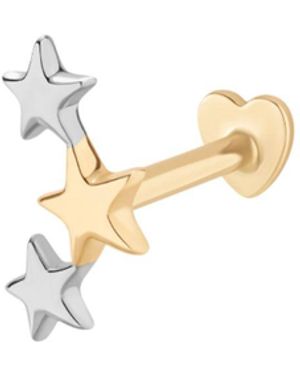 Vanhi 14K Solid Mixed Star Cluster Flat Back Stud - Metallic