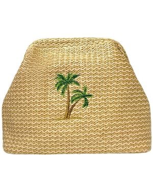 Lilly Loves Palm Tree Straw Clutch - Natural