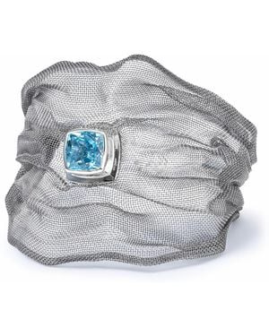 German Kabirski Ami Limited Edition & Titanium Mesh Bracelet With Princess Cut Topaz - Grey