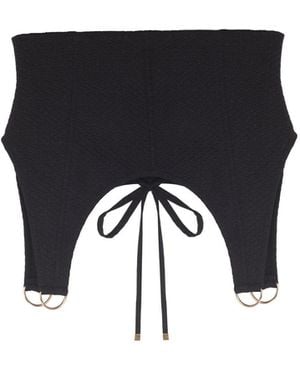 No'design Dita Garter-Detail Back-Tie Belt - Black