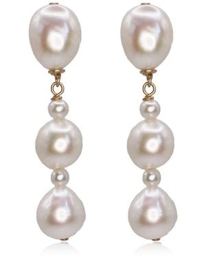 Marquise Swim Earrings - White