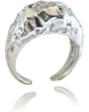 LINYA JEWELLERY Pary Amorphous Shiny Oval Ring - Metallic