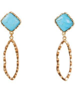 Christina Greene Deco Ovate Earring - Blue
