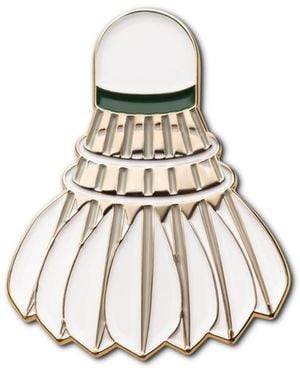 Make Heads Turn Enamel Pin Shuttlecock - White