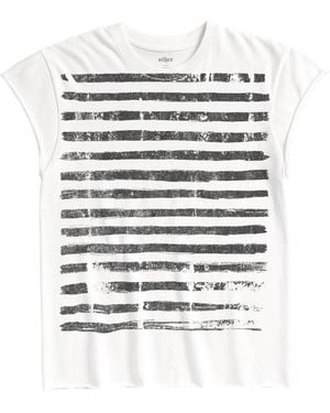 Other Over Print Stripe Rocker Tee - White