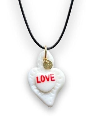 Tiké Jewels Sacred Heart Love Porcelain Choker Necklace – Plated - Metallic