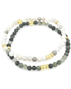 Lutiro Two Beaded Bracelet - Metallic