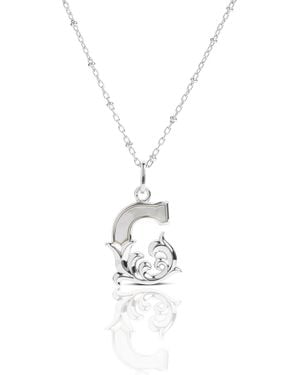 Kasun Solid G Initial Necklace With Mother Of Pearl - Metallic