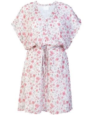 REISTOR Relaxed Drawstring Floral Dress - Purple