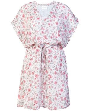 REISTOR Relaxed Drawstring Floral Dress - Purple