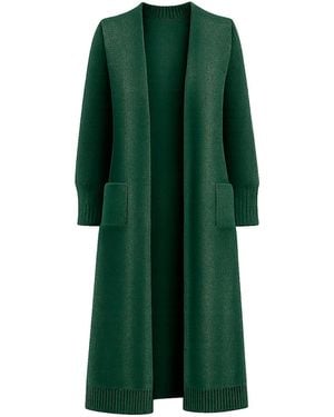 Tantra Spain Sl Long Kitted Cardigan With Pockets - Green