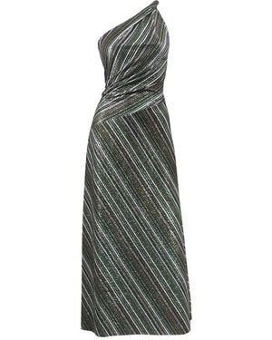 Me & Thee Pandora's Box Metallic Stripe Dress - Green