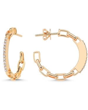 Ecce | Artisan Diamonds 14K Solid Diamond Chain Earring - Metallic