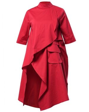 Metamorph Asymmetric Loose Shirt - Red