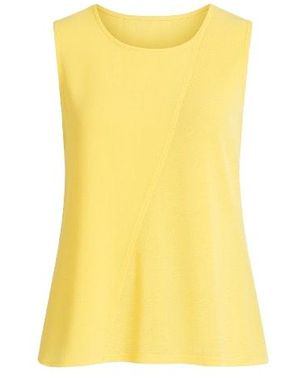 Conquista Sheer Detail Sleeveless Stretch Top - Yellow
