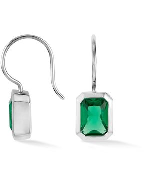 Dower & Hall Octagon Garnet Earrings - Green