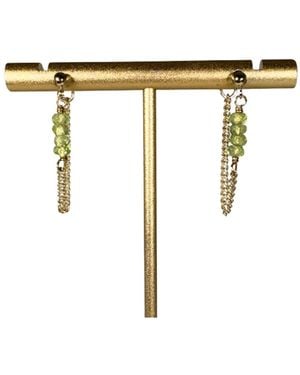 Rachel Nathan Post: Peridot & Chain Earrings - Metallic