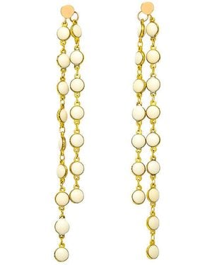 Rejected Hearts Club Love Story Dangle Double Sided Lentil Bead Chain Earrings - Black