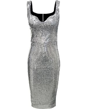 Dress the Population Sloane Bodycon Sequin Midi Dress - Grey