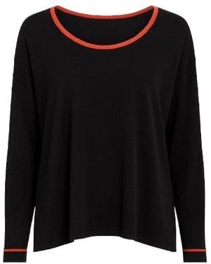Conquista Oversized Trim Detail Top - Black