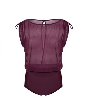 Serotone Swim Mesh Top One Piece - Purple