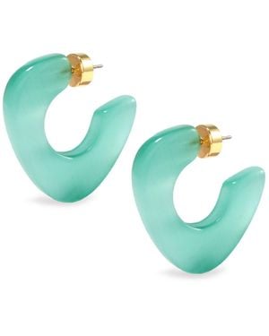 Hye Jane Jewelry Lina Aqua Catseye Hoops - Blue
