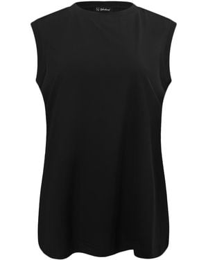 Smart and Joy Sleeveless Cotton Blend Tank Top - Black