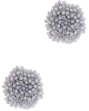 Saachi Samooh Beaded Clip-On Stud Earring - Grey