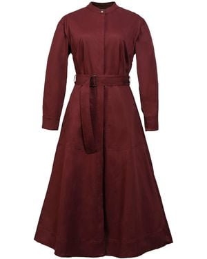 Smart and Joy Structured Cotton Shirt-Dress With Flared Skirt