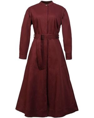 Smart and Joy Structured Cotton Shirt-Dress With Flared Skirt