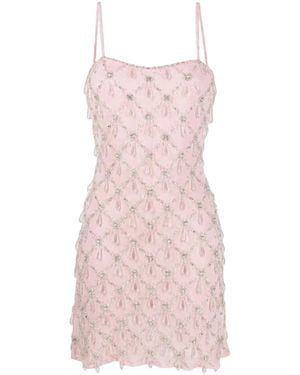 Oceanus Arabella Hand Beaded Crystal Dress - Pink