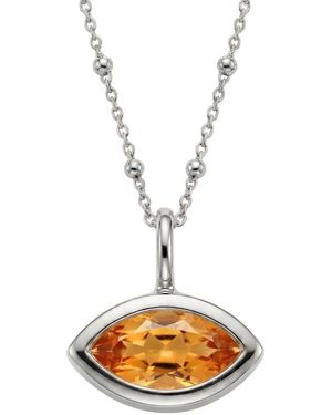 Dainty London Siren's Teardrop Citrine Necklace - Metallic